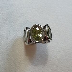 Pandora Oval lights green CZ charm 925 ALE